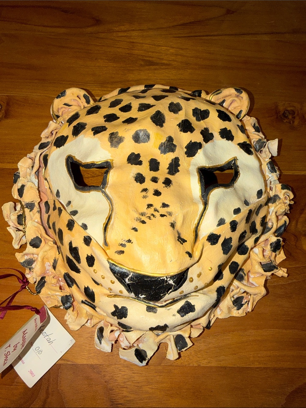 Handcrafted Papier Machete Cheetah Mask or Wall Decor